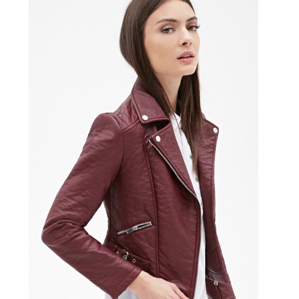 NEW Abercrombie (A&F) Leather Moto Jacket - Picture 15 of 15